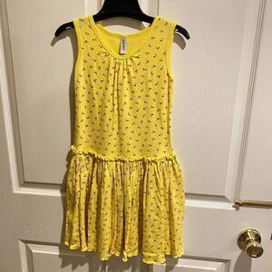 MIGNONE Yellow Sleeveless Cherry print 100% cotton dress